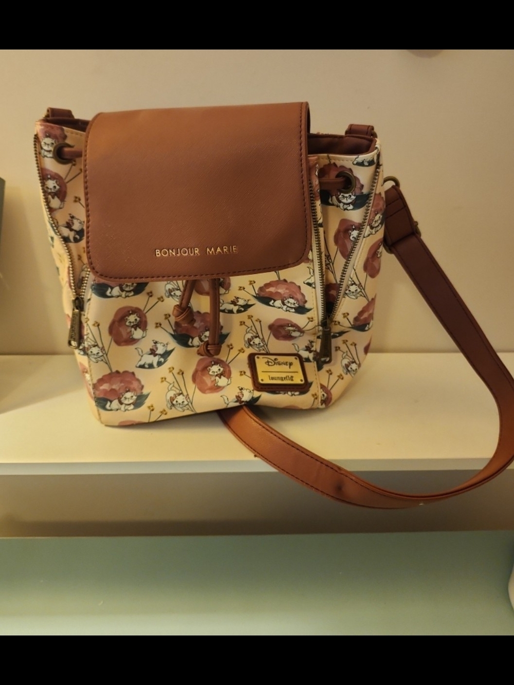 Bonjour Marie x Disney Brown Floral Crossbody Bag